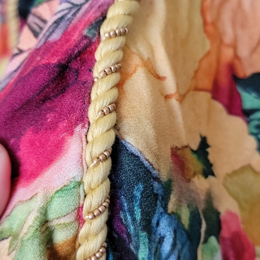 Soft Surroundings Amora Vibrant Watercolor Boho Tassel Topper Kimono PL - Picture 4 of 12